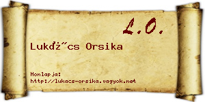Lukács Orsika névjegykártya